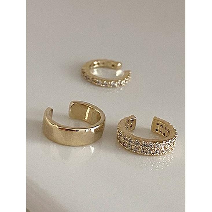 3pcs Set EAR CUFF Earrings Crystal Cartilage Ear Ring Fake Clip On Cuff Zircon+