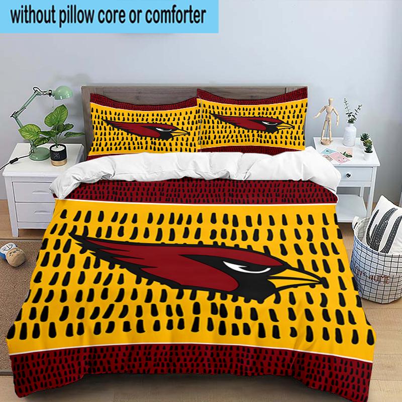 Arizona Cardinals Logo 3PCS Bedding Set 2D Printing (Includes 1 Duvet Cover + 2 Pillowcases Coreless), Bedroom decor,Fan gift