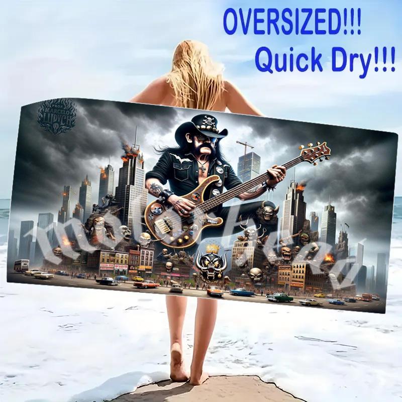 Motörhead Print Beach Towel, Large Soft Quick Dry Towel for Beach Camping Swimming
