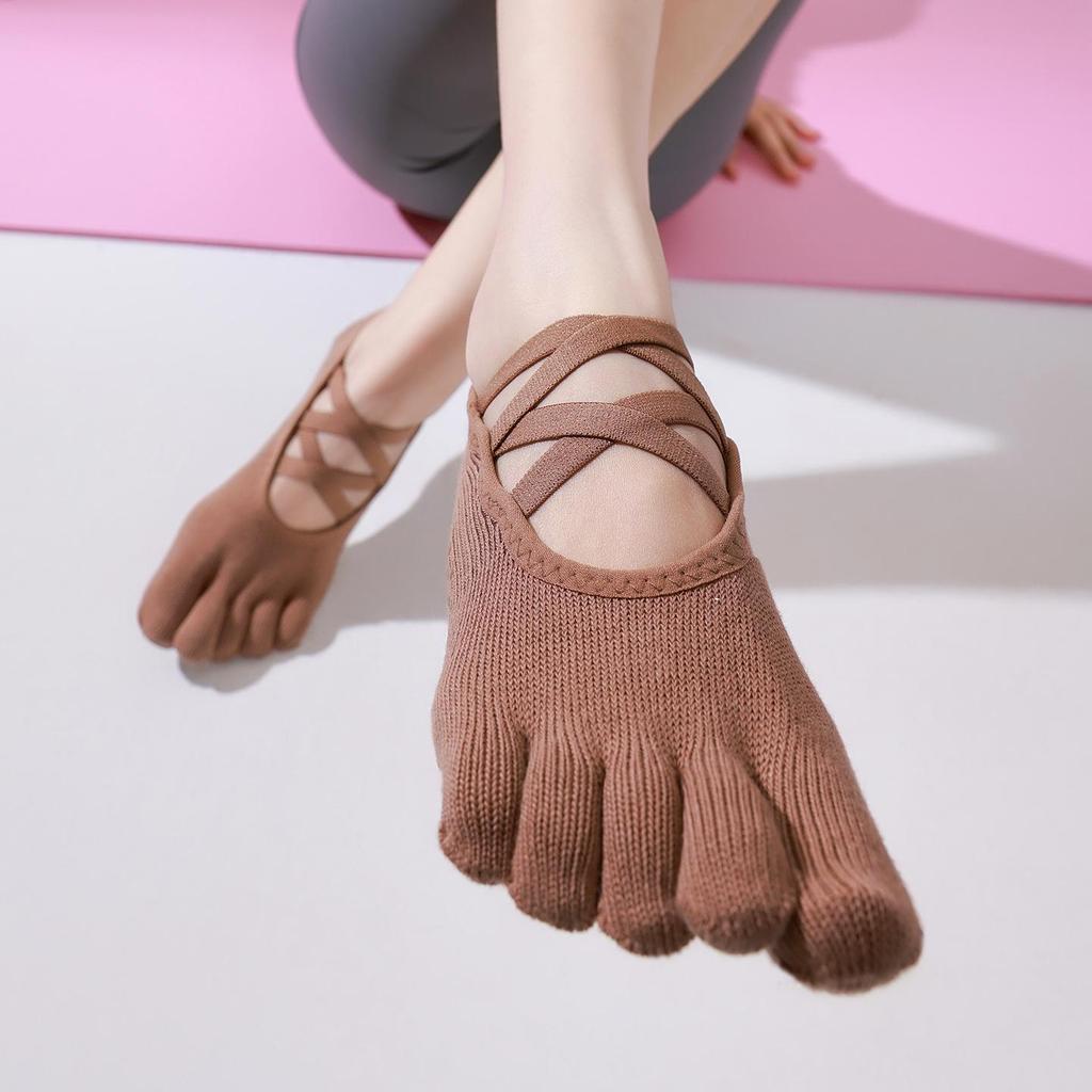 Korean Style Non-Slip Pilates Yoga Socks for Women - Trendy Five-Toe Indoor Fashion