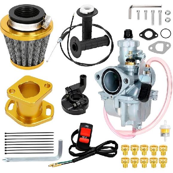 FVRITO VM22 26mm Carburetor Throttle Assembly Main Jets Kit for Predator 212cc 224cc 196cc Non Hemi Coleman CT200U BT200X Mini Bike KT196 Go Kart