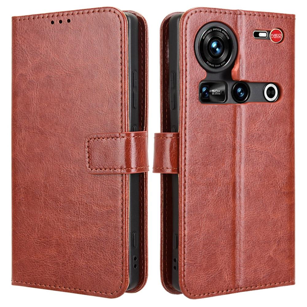 

Для ZTE nubia Z70S Ultra 5G/nubia Z70 Ultra 5G Чехол Текстура Crazy Horse Искусственная Кожа Чехол-кошелек для телефона Brown