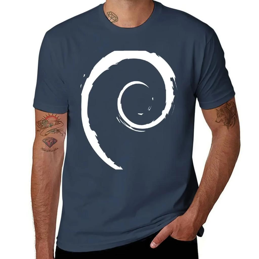 HOT SALE Stylish Funny Debian White T-shirt Shirt Vintage Graphic T-shirt Outfit for Men Unisex T-shirt High Quality Simple Tee