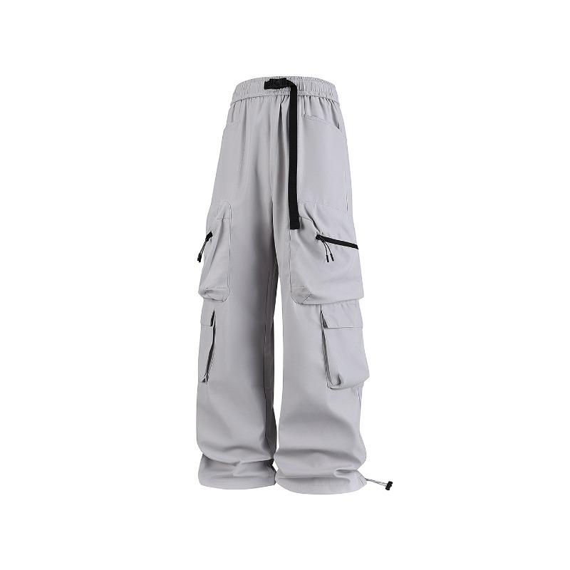 

Men s Four-season Men s Overalls Solid Color Quick-drying Multi-bag Casual Pants Outdoor Hiking Pants M светло-серый