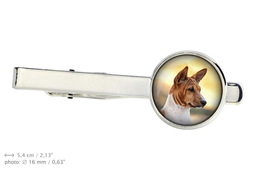 Basenji, African bush dog, Congo dog - cufflinks and tie with your photo, a suit decoration, men's jewelry from the Art-Dog brand.