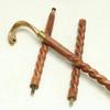 93.98 cm Serpent Handle Walking Stick Handmade Twisted Wood Cane with Brass Snake Head Custom Gift for Men and Women