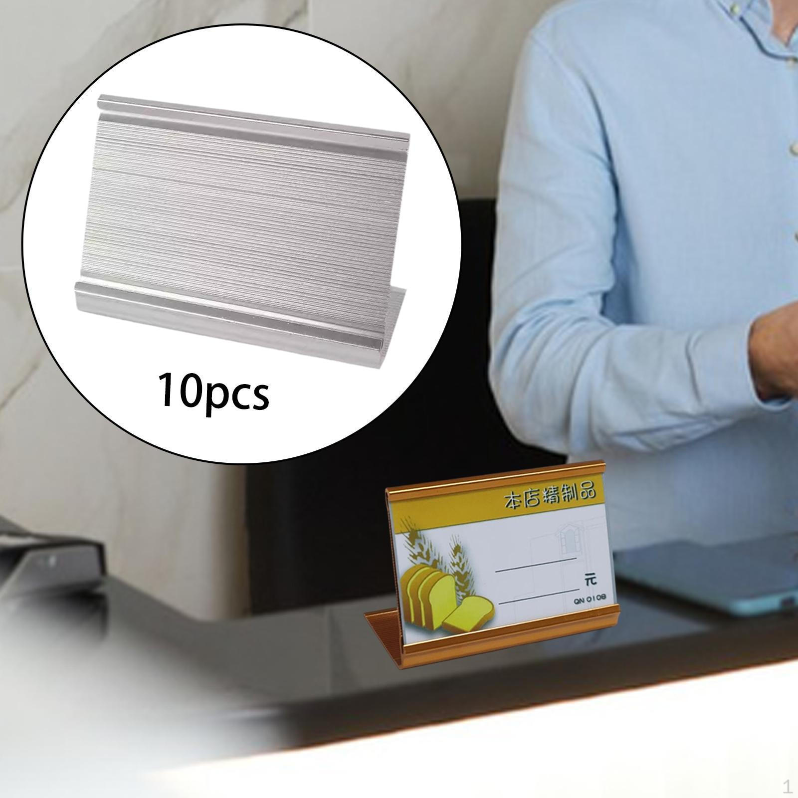 

L-образный настольный держатель для ценников и информационных дисплеев в офисах отелей серебряный