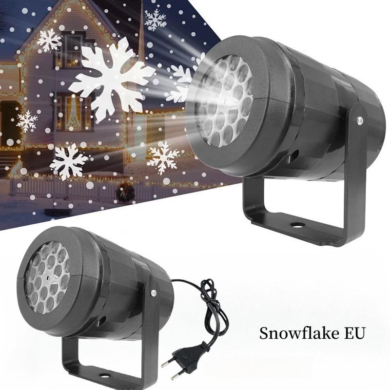 

1 шт. бытовой рождественский проекционный свет метель снежинка лазерный свет уличный LED16 узор окружающий свет Snowflake EU