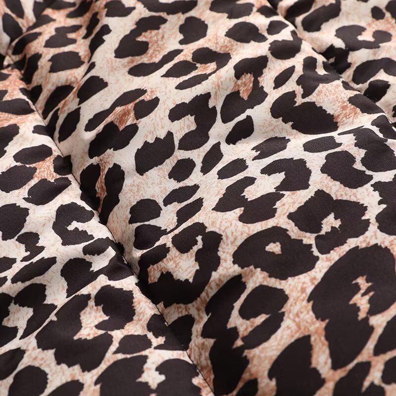 2025 Spring Women's Warm Leopard Print Hooded Cotton Coat - Simple and Versatile