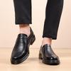 New first-layer cowhide men's shoes round head foot business casual leather shoes men's middle-aged and elderly father single shoes men's lightweight
