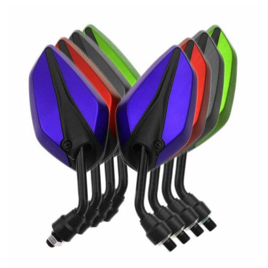 1 Pair 10mm Motorcycle Rearview Side Mirror for Suzuki H-onda Yamah Kawasaki