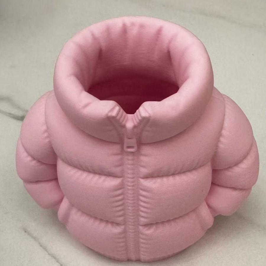 Colorful 3D Printed Down Jacket Pen Holder: Creative Storage Box & Home Toy Gift