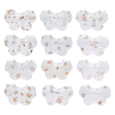 Baberos cómodos para bebés con estilo y funcionales para recién nacidos, baberos de doble capa de algodón adecuados para la hora de comer y la dentición