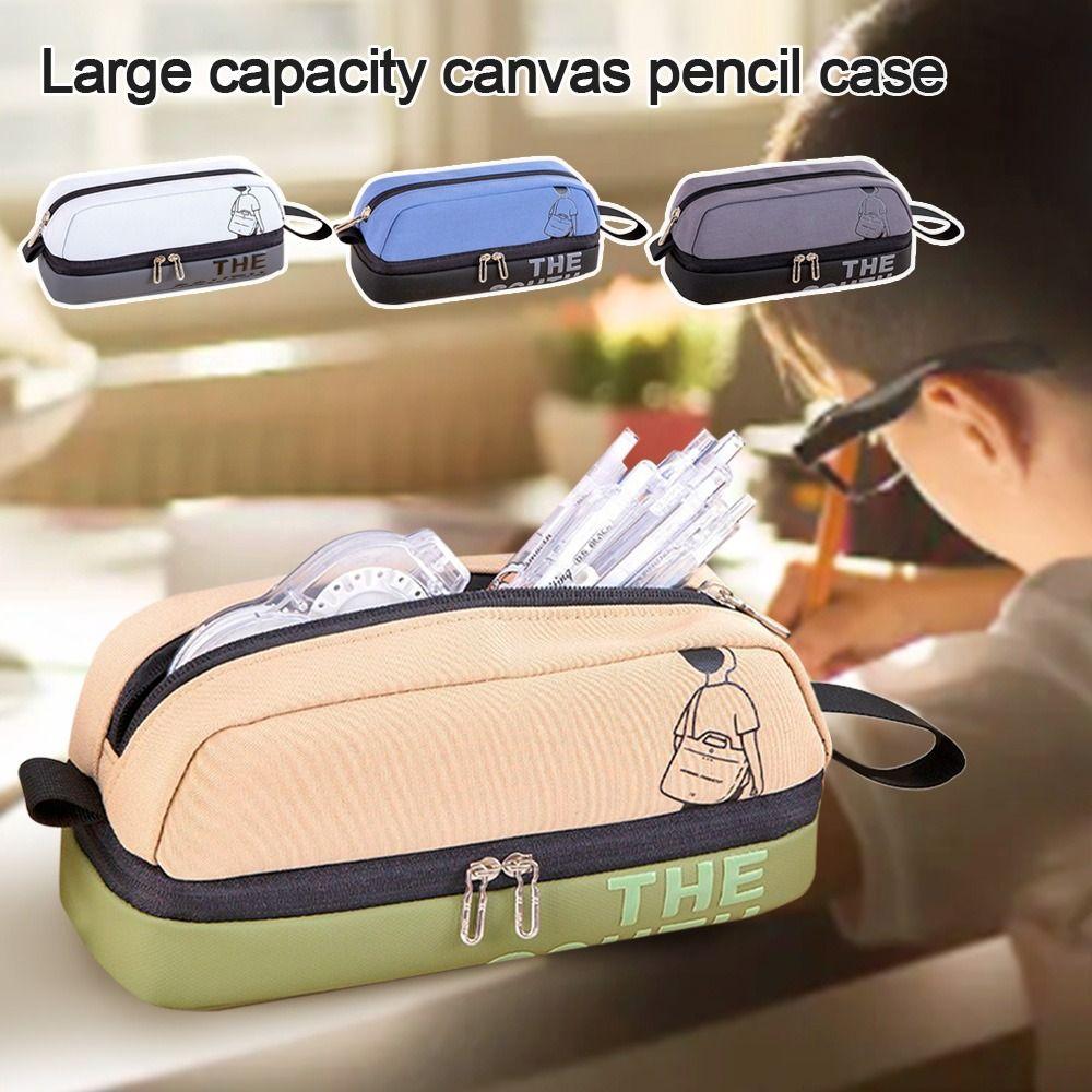 

Portable Pen Bag Large Capacity Pen Box Multifunctional Stationery Bag Students 04