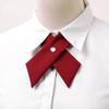 Cămașă cravată pentru femei Design de culoare solidă Închidere ușoară cu cataramă Design încrucișat Cravată pentru gât Uniforme de lucru pentru absolvire Cravată pentru studenți