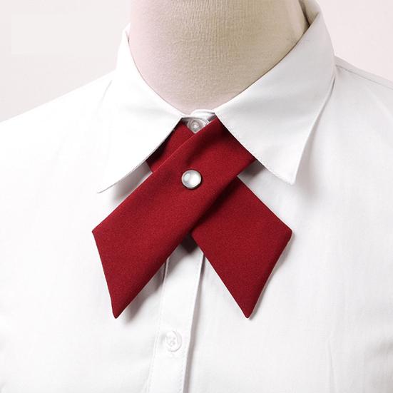 Cămașă cravată pentru femei Design de culoare solidă Închidere ușoară cu cataramă Design încrucișat Cravată pentru gât Uniforme de lucru pentru absolvire Cravată pentru studenți