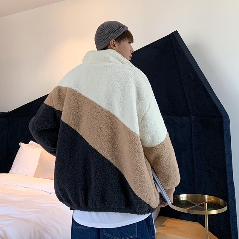 Men's High-Collar Japanese Lambskin Fleece Jacket - Autumn/Winter