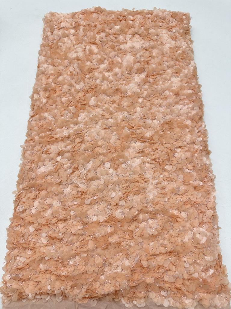 5+7+9mm Sequins Lace Fabric Fashion Design Handmade Embrordered Net Lace with Full Sequin Fabric for Party Evening Dress Cloth