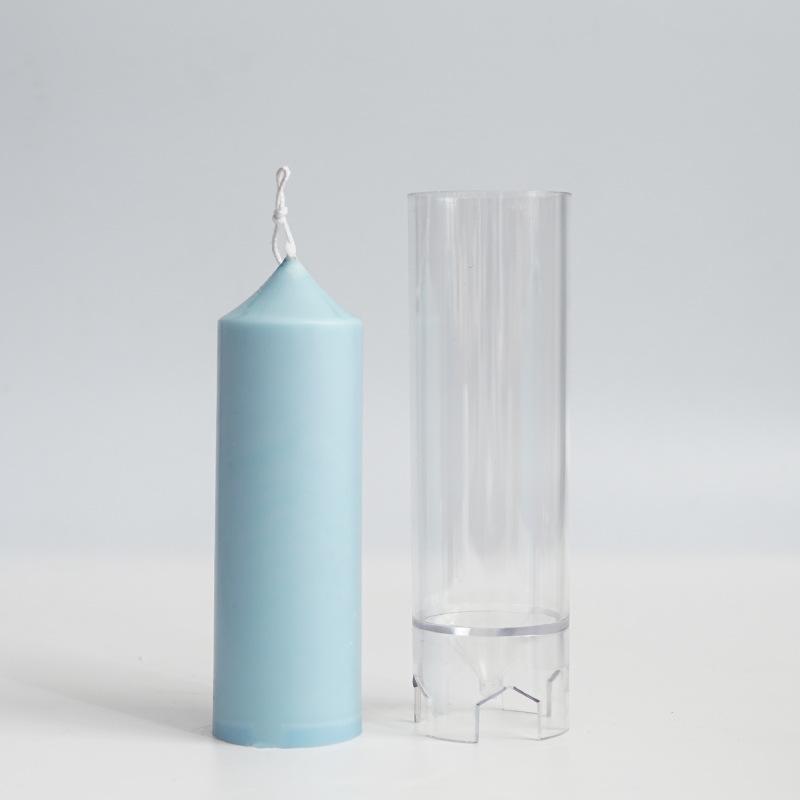 Church Spire Cylindrical Candle Mould DIY Geometric Shaped Transparent Plastic Wax Molds Scented Candle Making Tool Home Decor