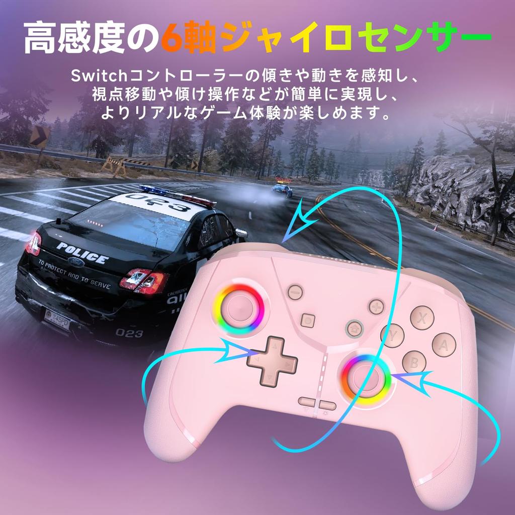 Switch 2 Compatible with Switch Sleep Wake Function New Switch Controller with TURBO Rapid Fire Back Macro RGB Gyro HD Bluetooth Pro Compatible with