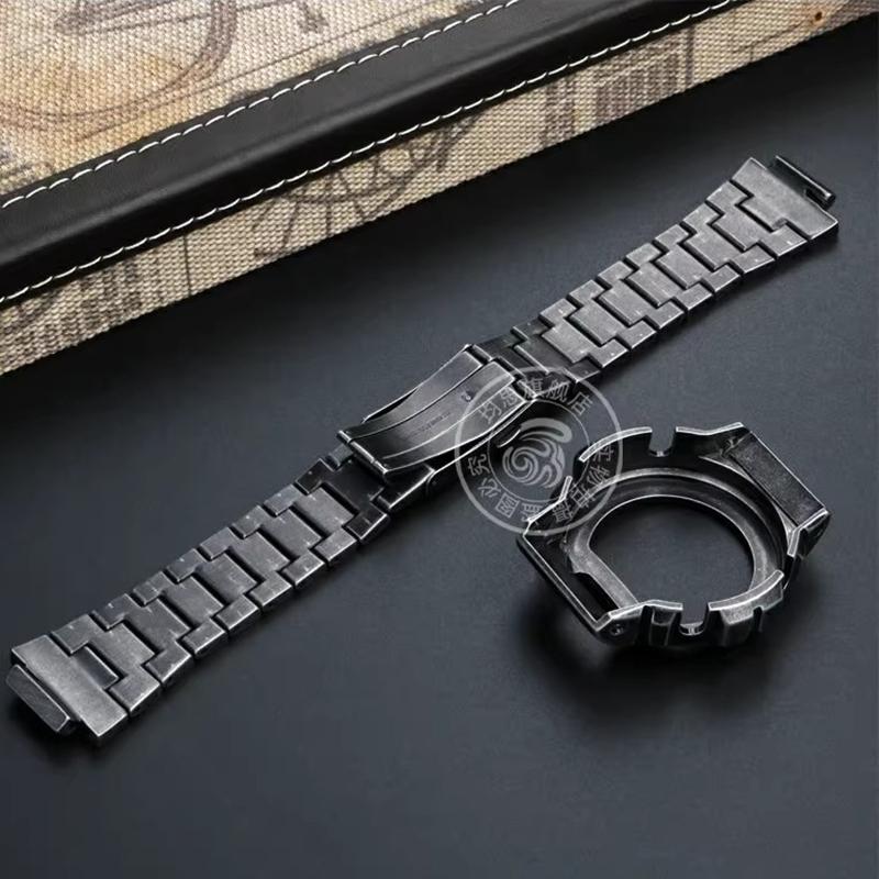 For Casio G-SHOCK Modified Metal Case Strap DW-6600 DW-6900 DW-6903 DW6900 Stainless Steel Retro Carved Watch Bezel Watchband