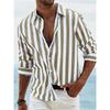 Men's Long Sleeve Shirt Striped Shirt Comfortable Casual Vacation Fashion Hawaiian Extra Large Size Men's Clothing XS-6XL