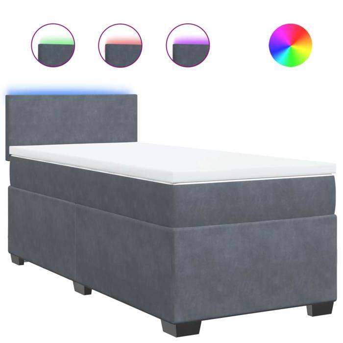VidaXL Sommier à lattes de lit avec matelas Gris foncé 100x200 cm 3288529