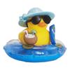 1 Ensemble Décoration de Voiture Mignonne Été Petit Canard Jaune Chapeau Skateboard Coco Canard en Caoutchouc à Presser Ornements de Tableau de Bord de Voiture