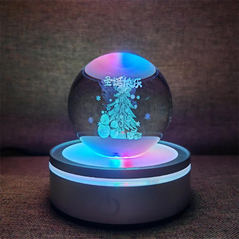 Veilleuse boule de cristal lumineuse planète galaxie astronaute 3D RVB lune lampe de table lampe d'ambiance décorations de table cadeaux pour enfants