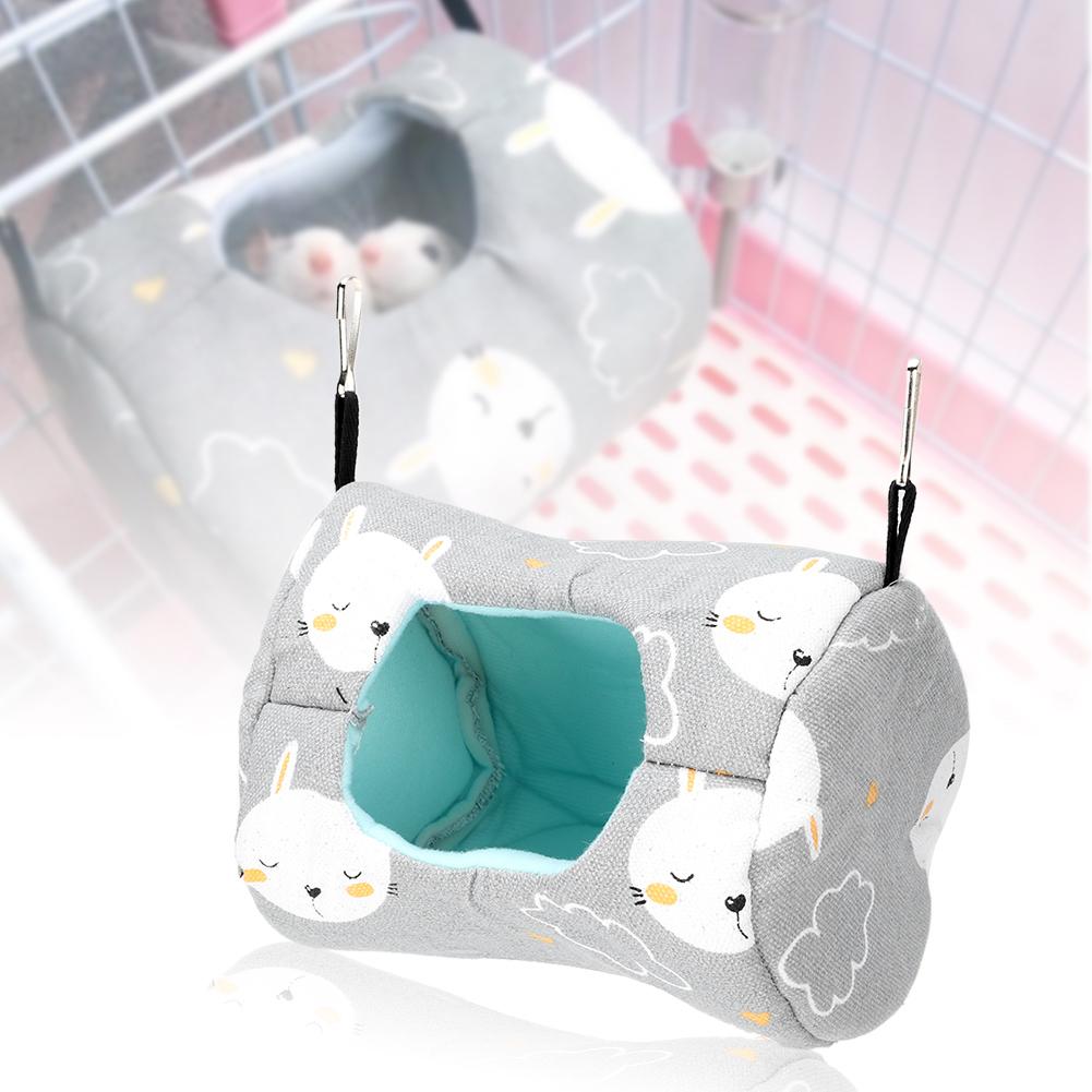 Four Seasons Canvas Gray Hamster Hammock Hanging House Nest for Chinchillas Small PetsGray Small Rabbit