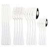 Pink Gold Cutlery Set Stainless Steel Dinnerware Set 16Pcs Knives Forks Coffee Spoons Flatware Set Kitchen Dinner Tableware Set
