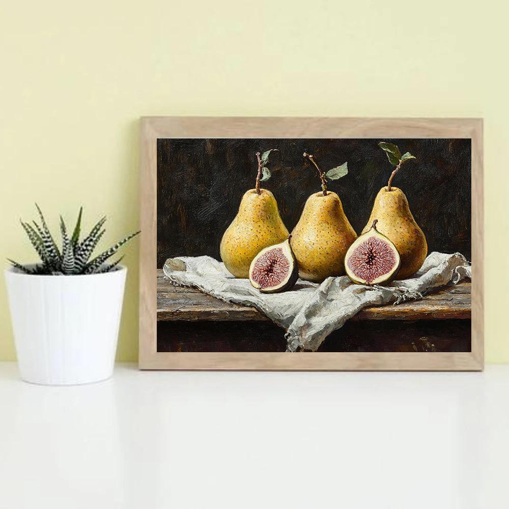 Vintage Food Art Dining Art Oil Poster Fruit Still Life Rustic Kitchen Prints Canvas Painting Wall Art Pictures Home Room Decor