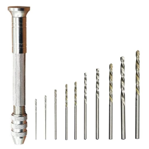 HappyHome Pin Vise and Drill Set with Dedicated Case, Precision Hand Drill, Woodworking Tool, 0.8mm to 3.0mm