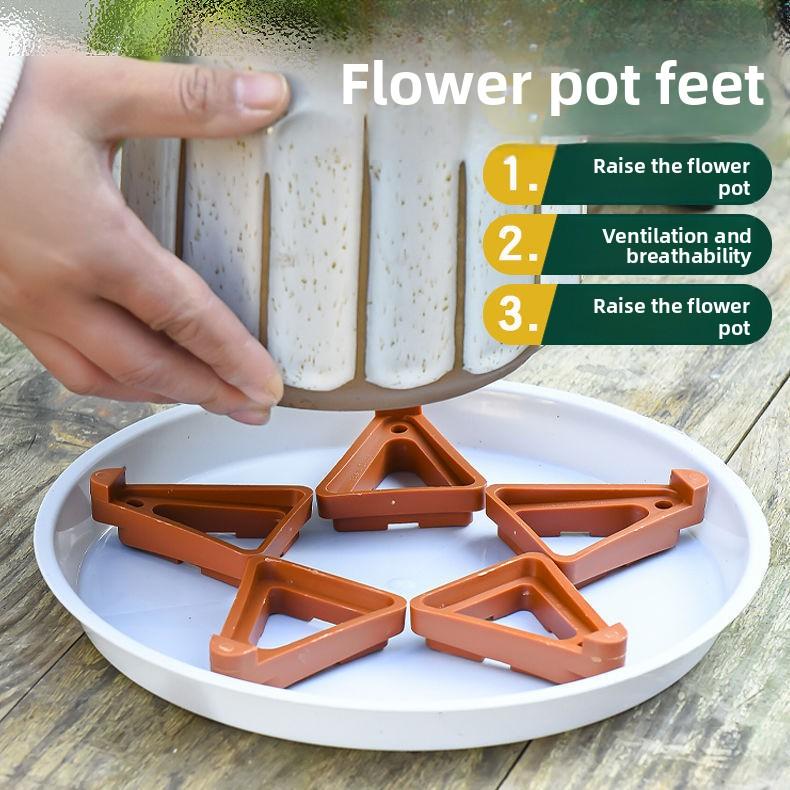 Flower pot bottom pad root breathable flower pot tray chassis Raise flower pot foot pad Movable bottom bracket Triangle bracket