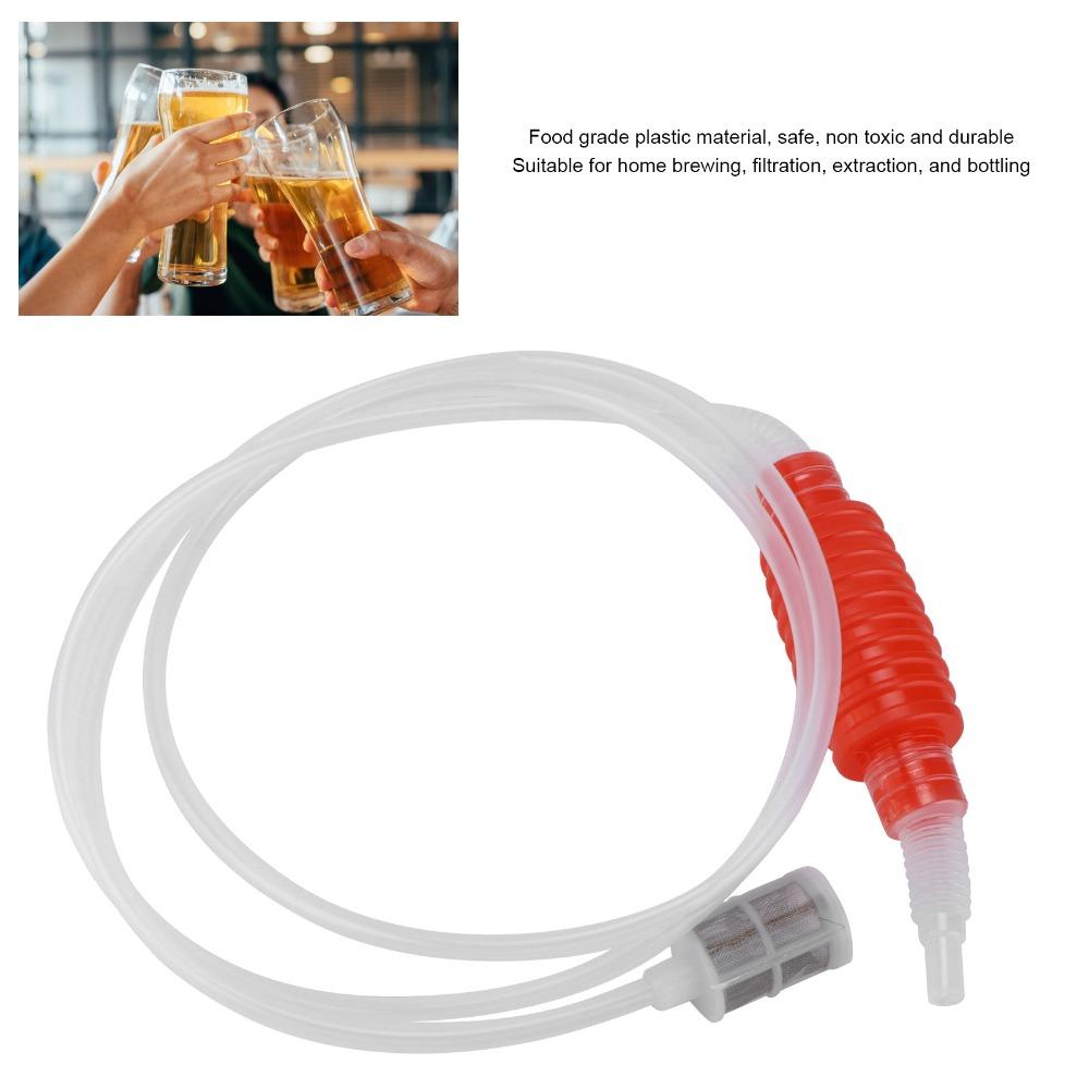 2pcs Manual Pump Liquid Siphon Tube Plastic Brewing Equipment Kit  Wine Making
