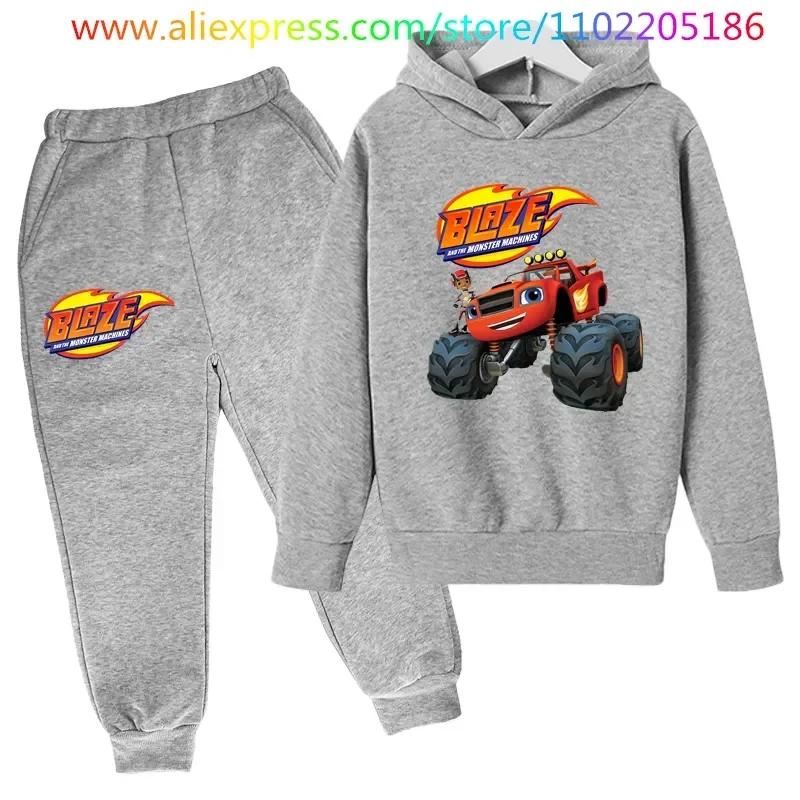 Topo De Bolo Blaze And The Monster Machines 4 bluza z kapturem ubrania dla dzieci ubrania dla dziewczynek dziecięcy jesienny garnitur chłopięca bluza i spodnie