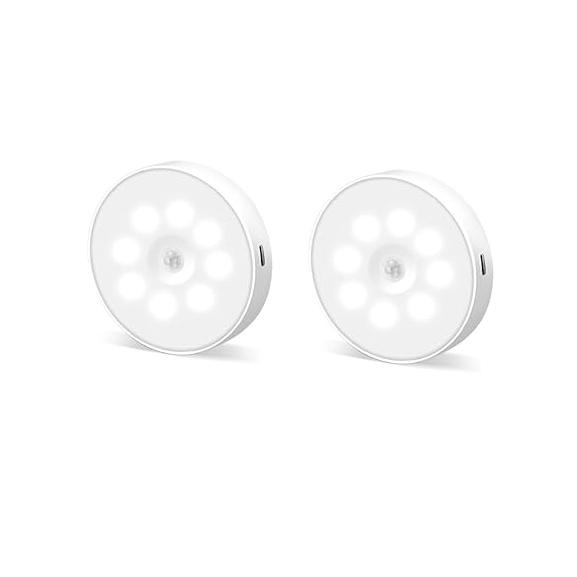 Motion Sensor Night Light 1/2/4/6 Pack Wireless USB Charging Closet Light Suitable for Stairs Cabinets Kitchen Corridors