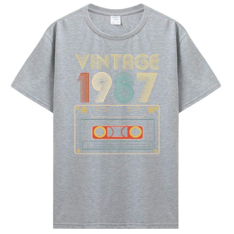 New Men T-shirt Vintage 1985 1986 1987 1988 1989 Tshirt Women T Shirt Men Cotton Tees Hip Hop Harajuku Streetwear
