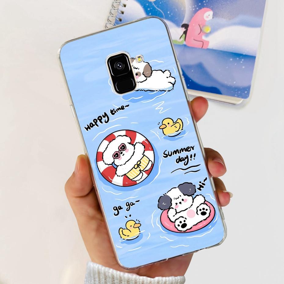 Schöne Hülle mit Aufdruck für Samsung Galaxy A8 (2018) / A8+ (2018) Weiche Silikon-TPU-Rückabdeckung für Samsung A8 A 8 Plus Handyhüllen