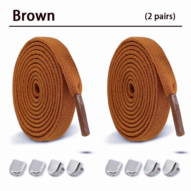 2Pair Double-layer elastic 8mm Flat Shoelace Shoes Accessories No Tie Shoe laces Quality Elastic Laces Sneakers Tennis Shoelaces