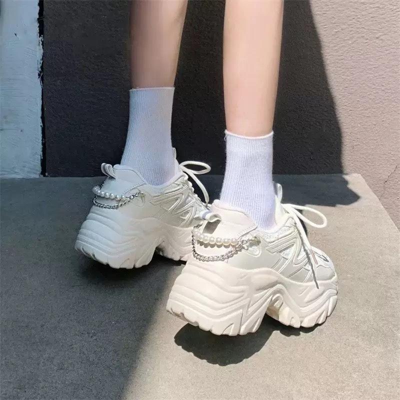 Populární podzimní platformové dad shoes dámské 2025 nové modely ukazují malá chodidla, zvyšují výšku, všestranné a prodyšné sportovní a volnočasové rozšíření