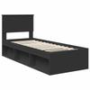 Bed Frame Black 75 X 190 Cm Solid Pine Wood