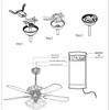 6-Speed Variable Frequency Fan Light with Remote, 24V DC Low Voltage Receiver (Universal Model)