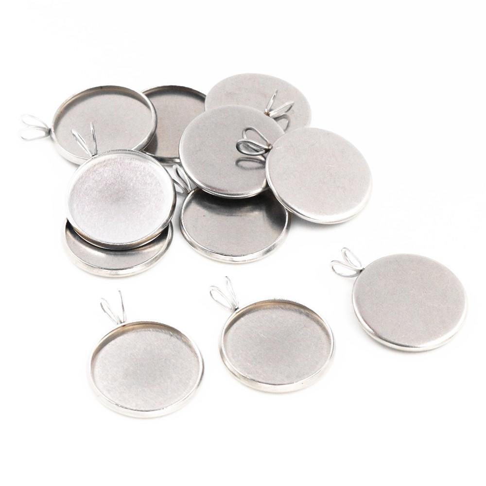 Moda 8-25mm Dimensione Interna Materiale Acciaio Inossidabile Semplice Stile V Base Cabochon Impostazione Cameo Ciondoli Vassoio Ciondolo