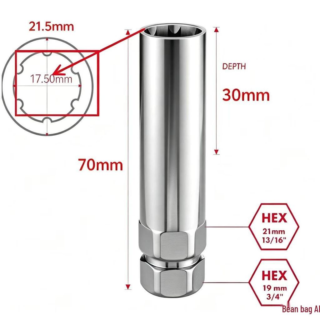 Small Diameter Six-Groove Anti-Theft Lock Nut Set
