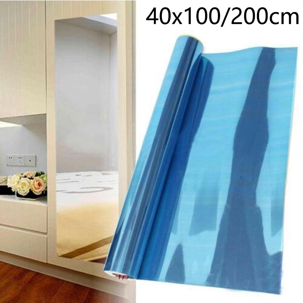 

Acrylic DIY Mirror Tile Wall Sticker Decoration Stickers Rectangle Bathroom Decor 100/200CM Makeup Mirror Tile Decal 40x100CM