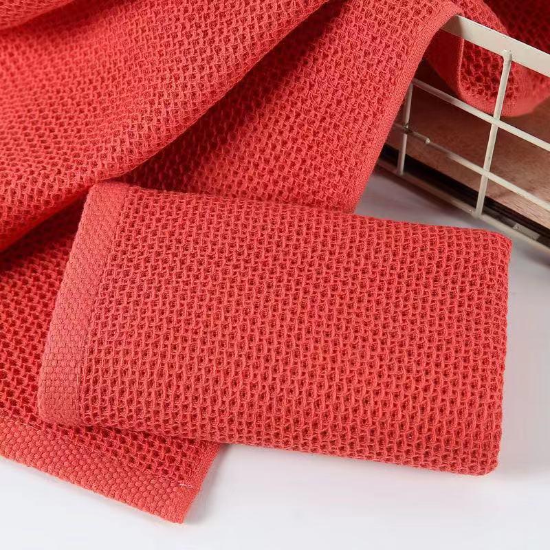 Pure Cotton Honeycomb Waffle Towel - Absorbent Thick Washcloth & Children's Handkerchief