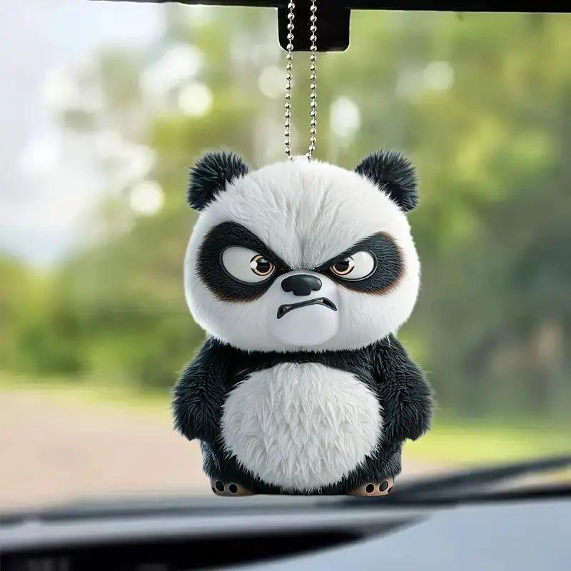 Panda Car Interior Decor Acrylic Car Mirror Ornament For Automotive Decoration And Gift