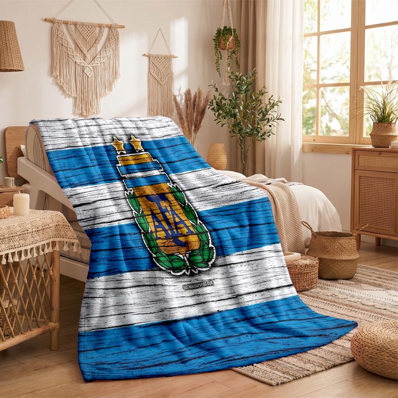 Argentina National Football Team Print Flannel Blanket Soft Warm Sofa Bed Throw Blanket For Home Office Bedroom