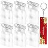 24/48 Pieces Acrylic Keyring Blanks Key Chain Rings Rectangle Acrylic Blanks